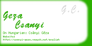 geza csanyi business card